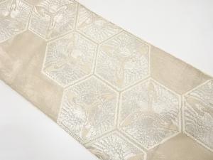 アンティーク　亀甲繋ぎに鶴模様織り出し袋帯（材料）